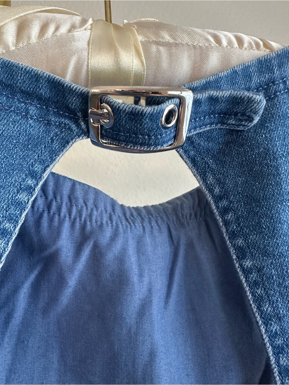 NWT Pilcro Blue Sleeveless Denim Peplum Top - Picture 3 of 8
